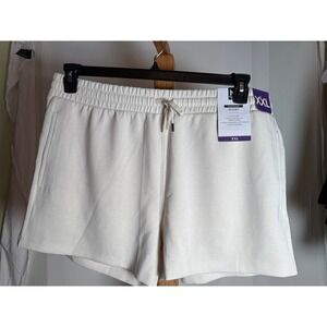 Members Mark Womens Sandwash Short White XXL Elastic Waist Drawcord